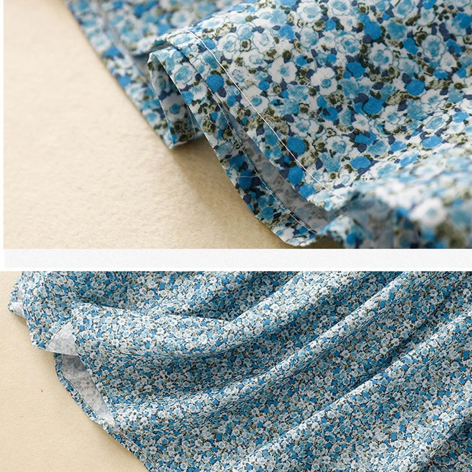 Womens Boho Skirt Elastic High Waist Pleated A-Line Skirts Summer Floral Print Casual Flowy Midi Skirt for Vacation