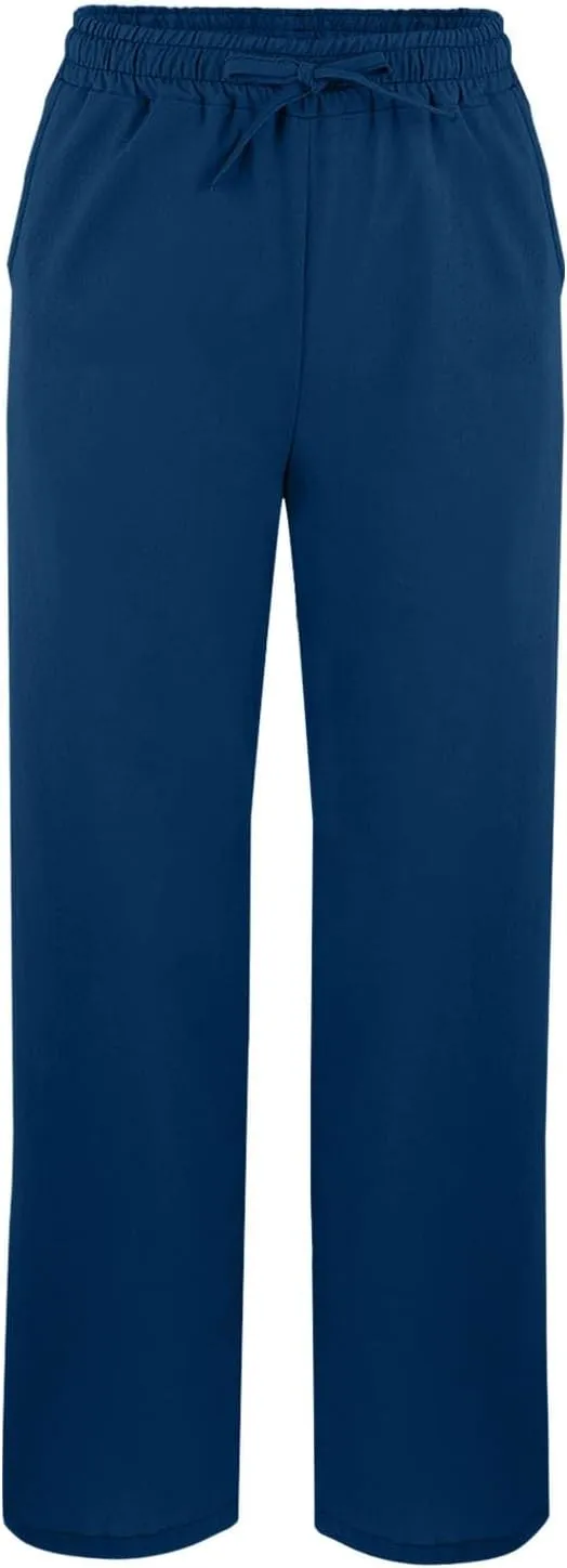 Womens Casual Cotton Linen Pants High Waist Drawstring Loose Fit Summer Spring Straight Leg Trousers with Pockets