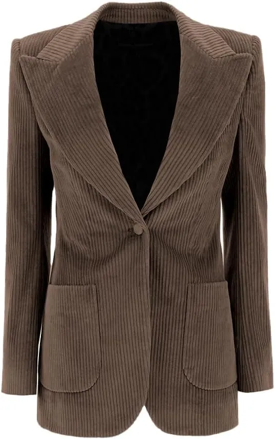 Womens Corduroy Blazer Casual Business Suit Jacket Work Outerwear Blazer Warm Women Blazer
