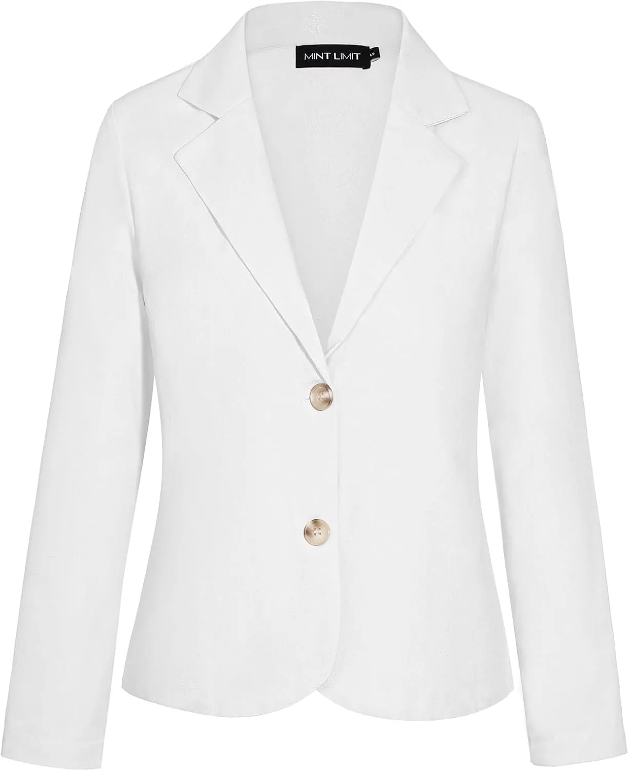 Women's Cotton Linen Blazer Long Sleeve Lapel Button Blazers Lightweight Summer Casual Work Office Jacket Suit