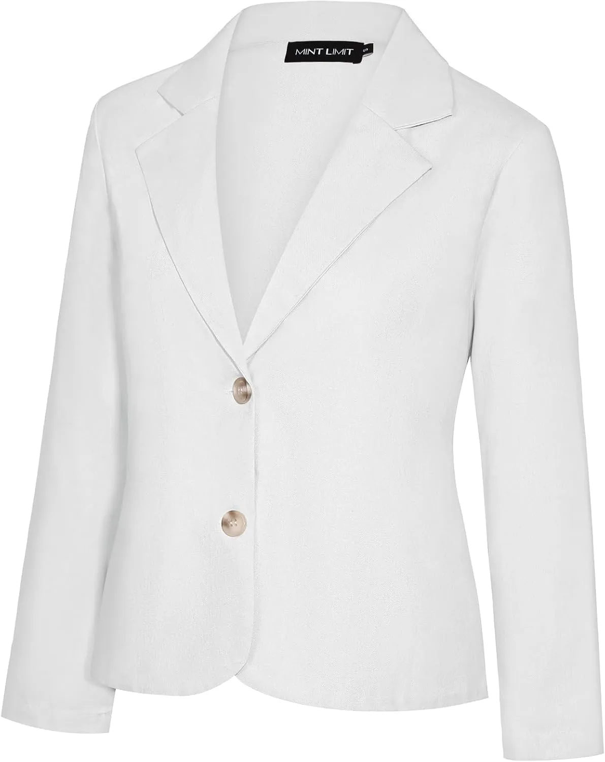 Women's Cotton Linen Blazer Long Sleeve Lapel Button Blazers Lightweight Summer Casual Work Office Jacket Suit