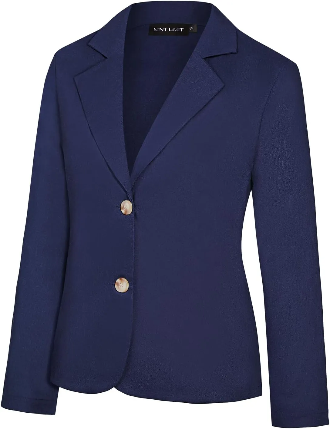Women's Cotton Linen Blazer Long Sleeve Lapel Button Blazers Lightweight Summer Casual Work Office Jacket Suit