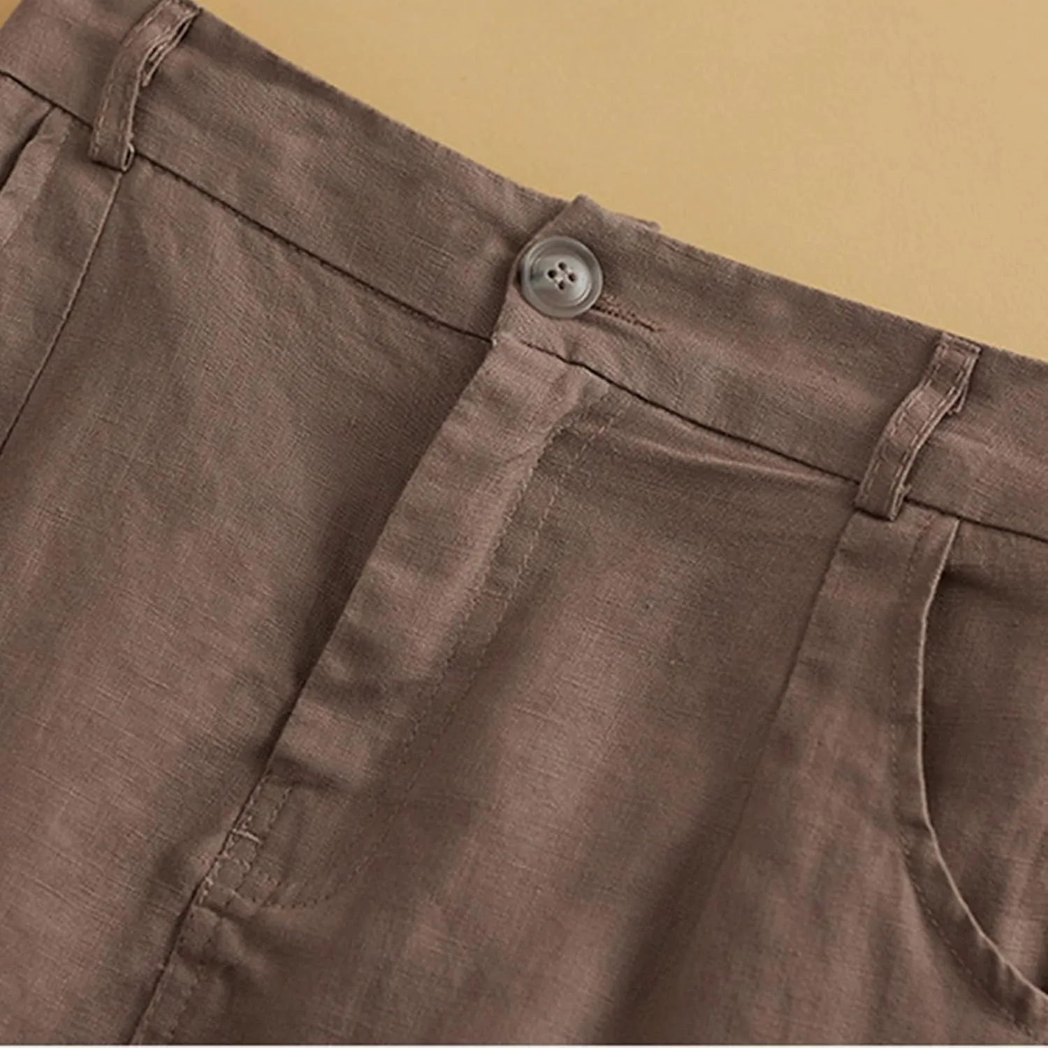 Womens Cotton Linen Skirts A Line Trendy 2025 Summer Casual Skirt Elastic High Waisted Midi Skirts with Pockets