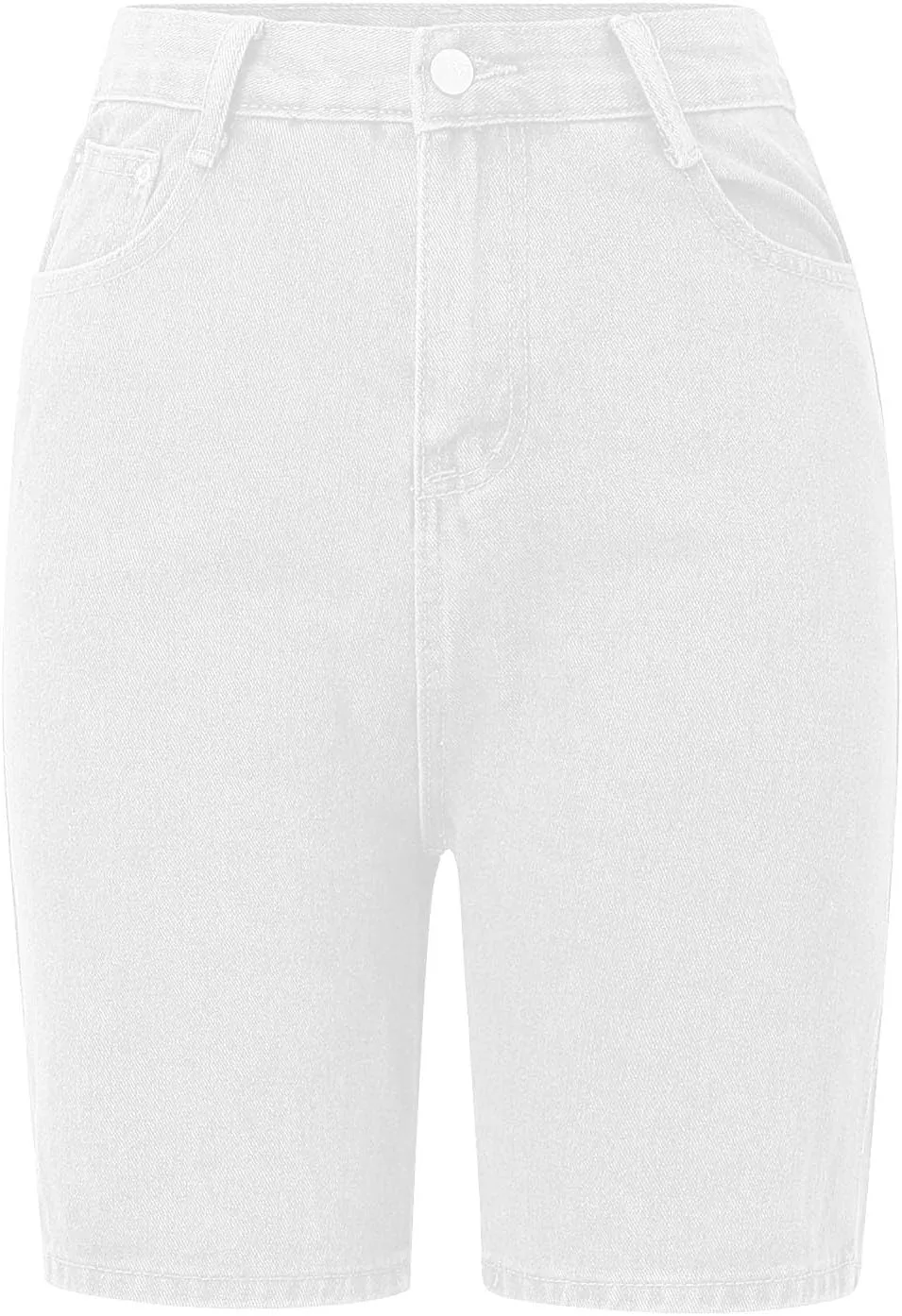Women's Denim Shorts Trendy High Waisted Casual Summer Cropped Stretchy Bermuda Long Jean Shorts Straight Leg Pants