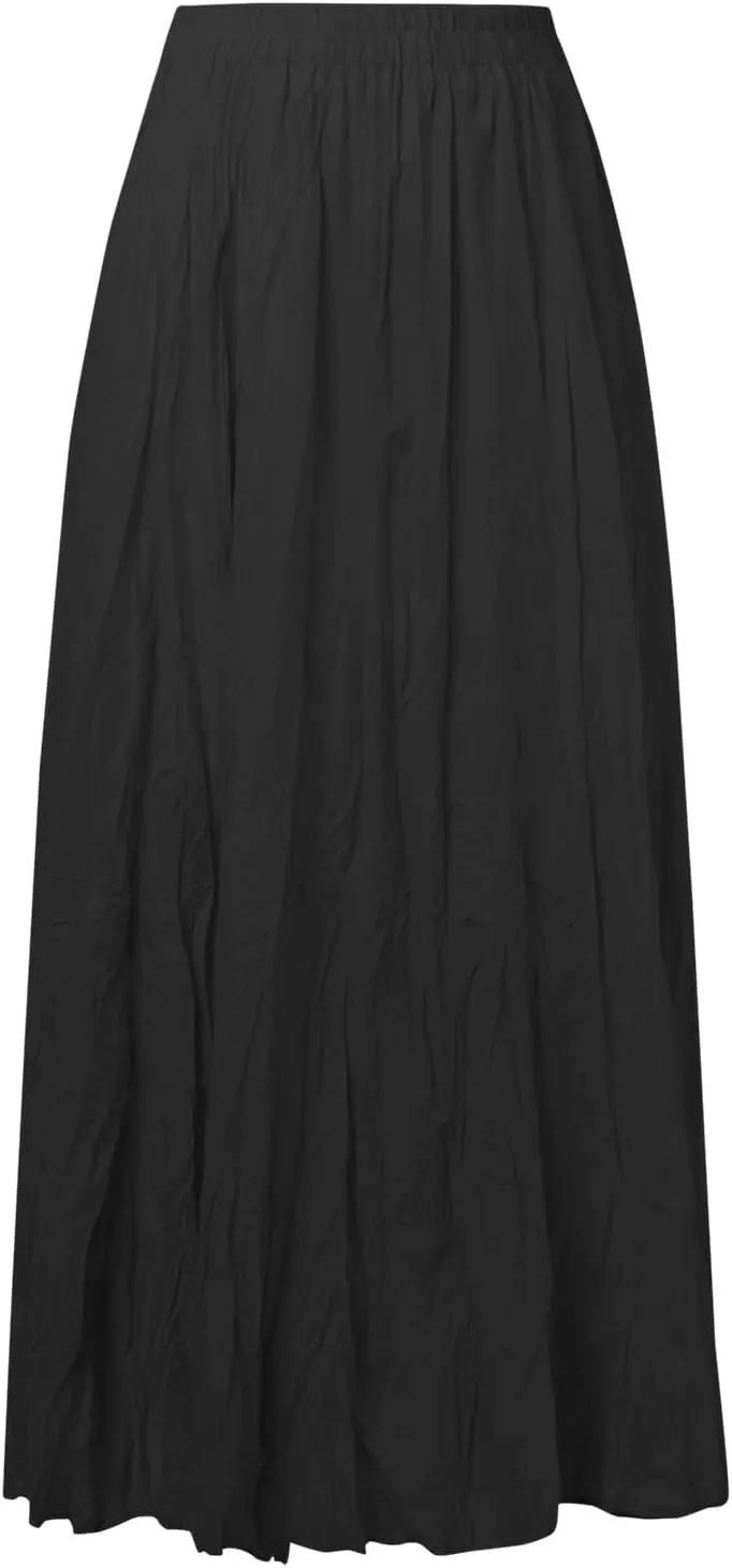 Womens Fashion Casual High Waist Fold A Dress Soild Vintage Loose Beach Wrap Maxi Long Skirt Women Skirt Suits