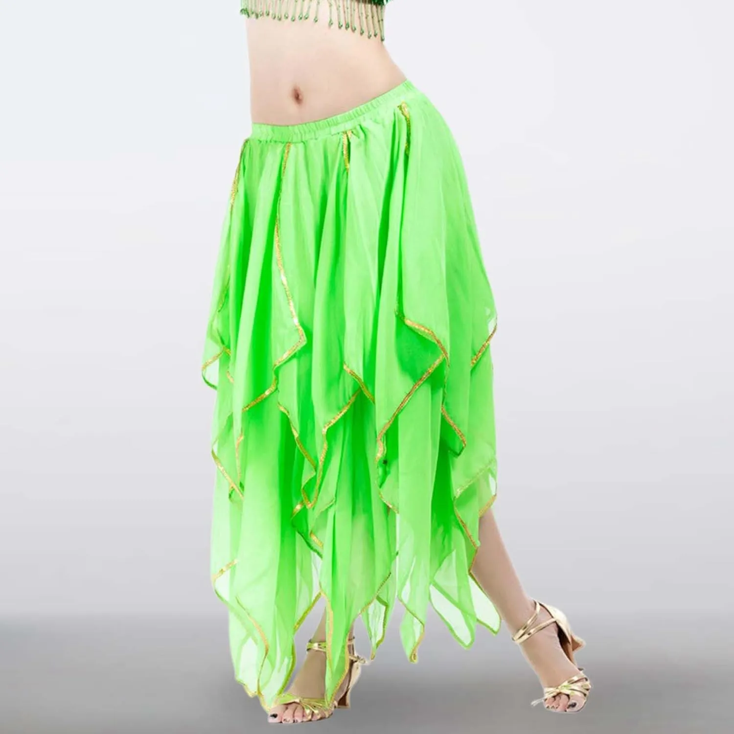 Womens Fashion Solid Midi Skirts Carnival Belly Dance Performance Dress Tulle Bubble A Line Fairy Knee Length Skirts