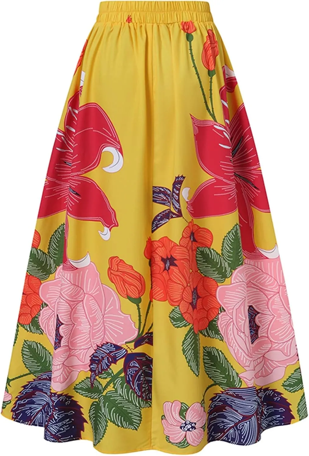 Women's High Waisted Skirts Floral Boho Beach Party Maxi Skirt