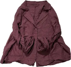 Womens Lightweight 100% Linen Cropped Blazer Long Sleeve Button Casual Summer Fall Short Blazer Jacket Coat