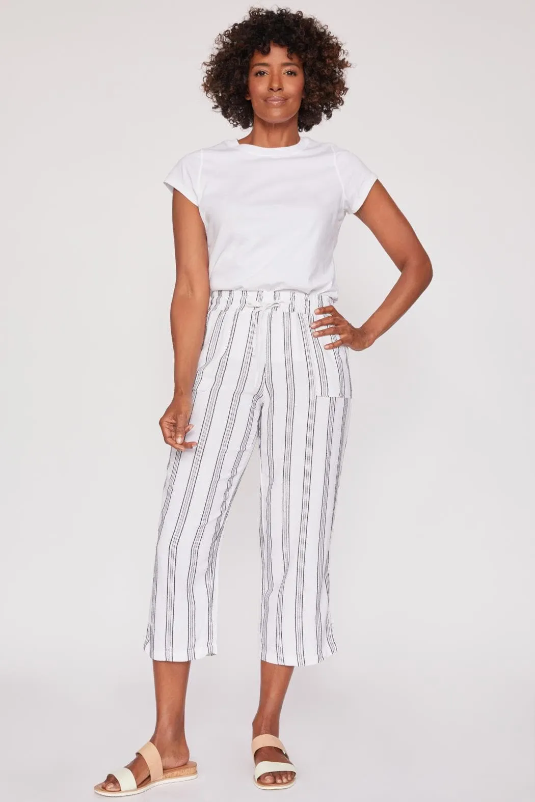 Women's Linen Lounge Pants with Elastic Waistband