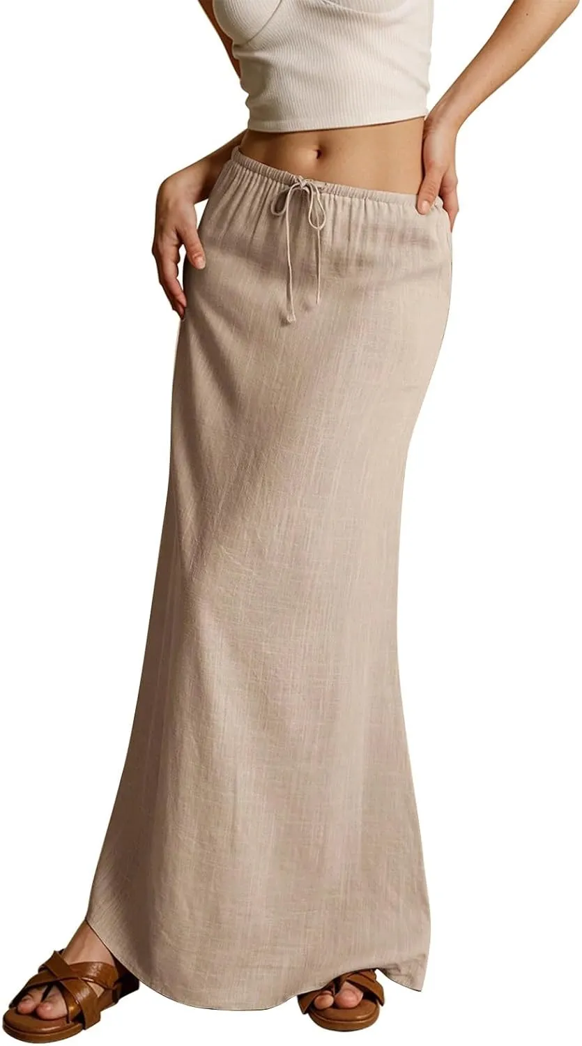 Womens Long Skirt 2025 Summer Casual Trendy Beach Western Skirts Music Festival Outfits Hippie Clothes