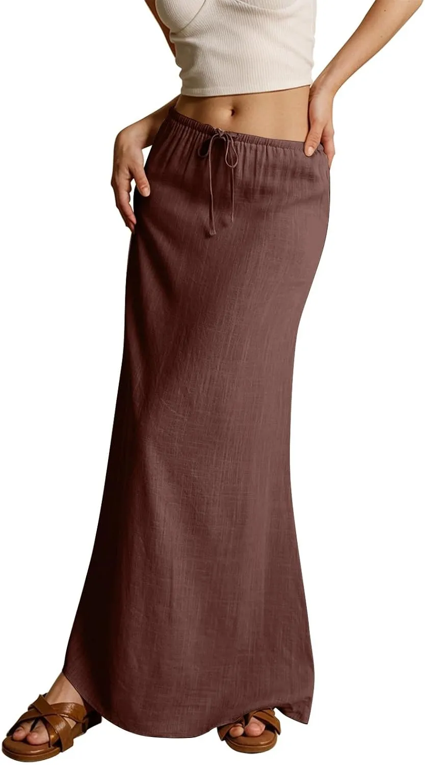 Womens Long Skirt 2025 Summer Casual Trendy Beach Western Skirts Music Festival Outfits Hippie Clothes