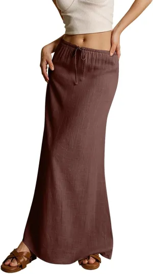 Womens Long Skirt 2025 Summer Casual Trendy Beach Western Skirts Music Festival Outfits Hippie Clothes