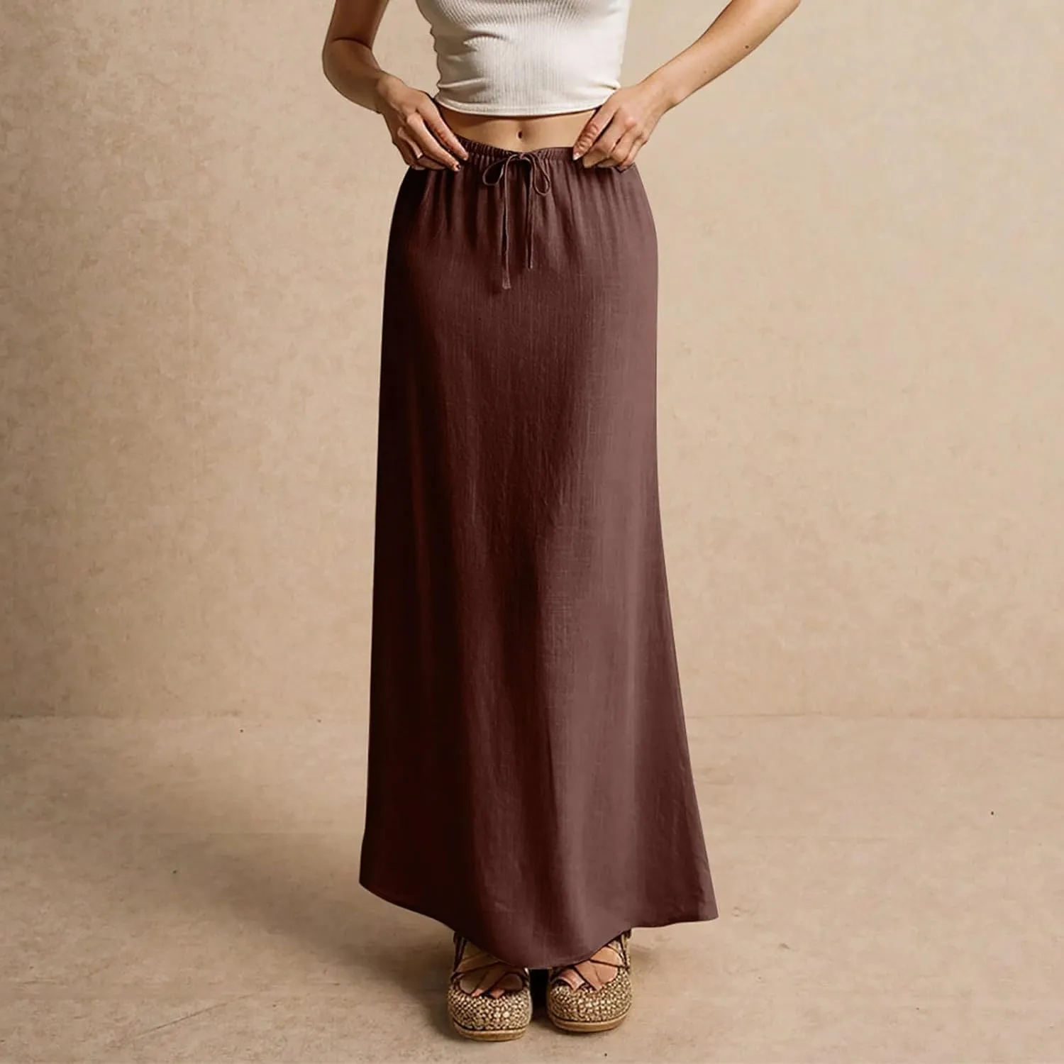 Womens Long Skirt 2025 Summer Casual Trendy Beach Western Skirts Music Festival Outfits Hippie Clothes