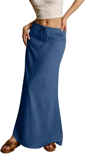 Womens Long Skirt 2025 Summer Casual Trendy Beach Western Skirts Music Festival Outfits Hippie Clothes