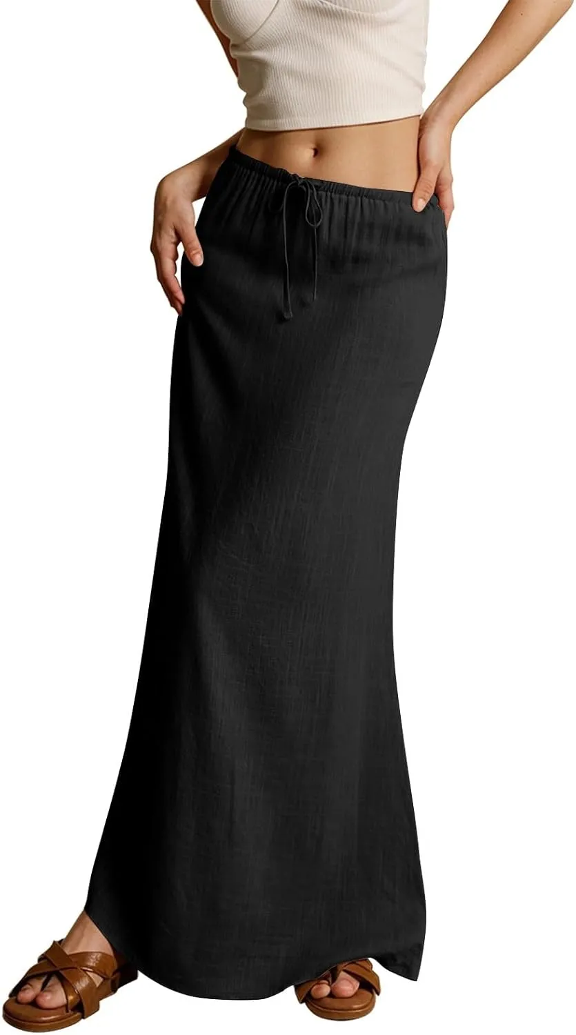 Womens Long Skirt 2025 Summer Casual Trendy Beach Western Skirts Music Festival Outfits Hippie Clothes