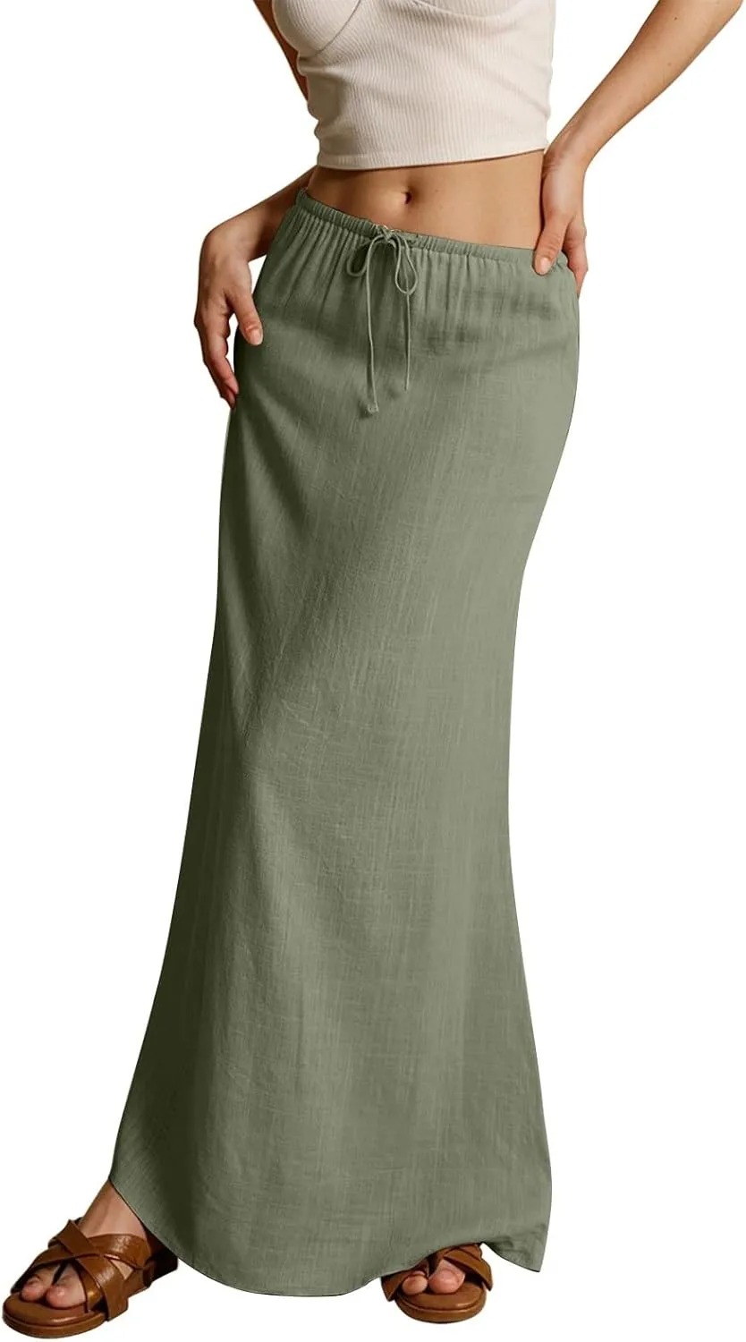 Womens Long Skirt 2025 Summer Casual Trendy Beach Western Skirts Music Festival Outfits Hippie Clothes