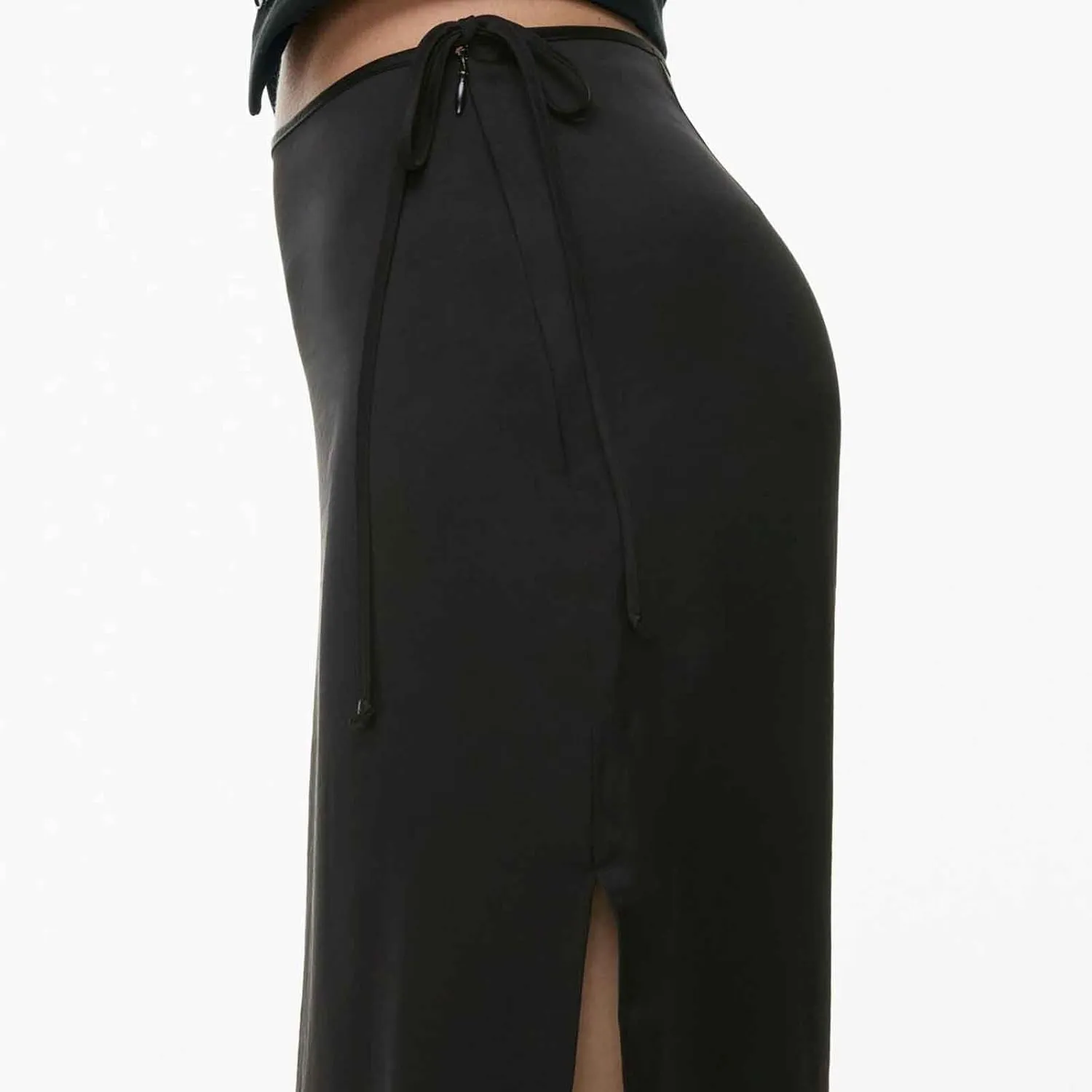 Womens Shift Skirt Casual Elegant Side Split Drawstring High Waisted Wrap Midi Skirt Office Business Work Skirt