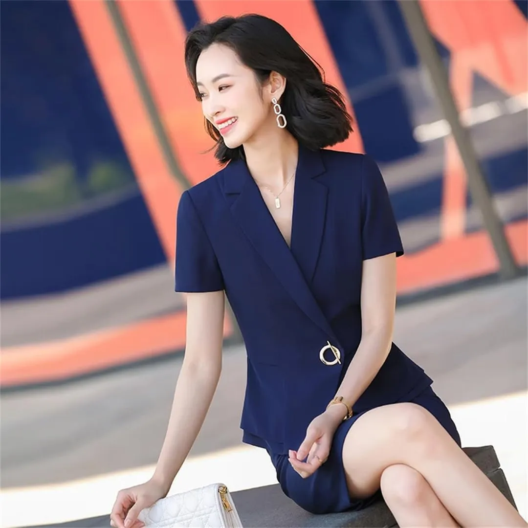 Women's Short Sleeve Designer Thin Blazer Jacket