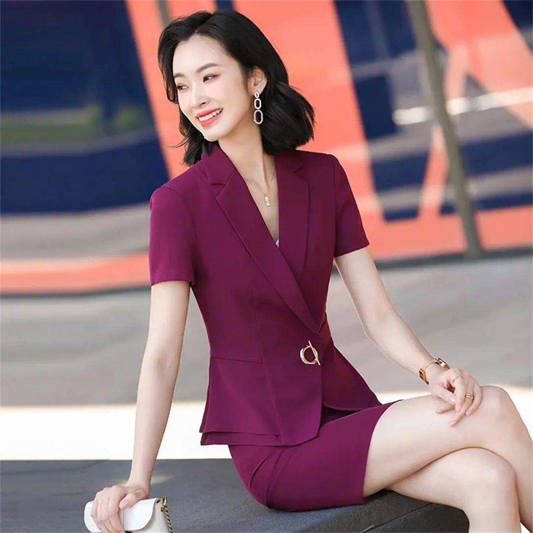 Women's Short Sleeve Designer Thin Blazer Jacket