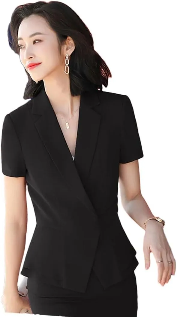 Women's Short Sleeve Designer Thin Blazer Jacket