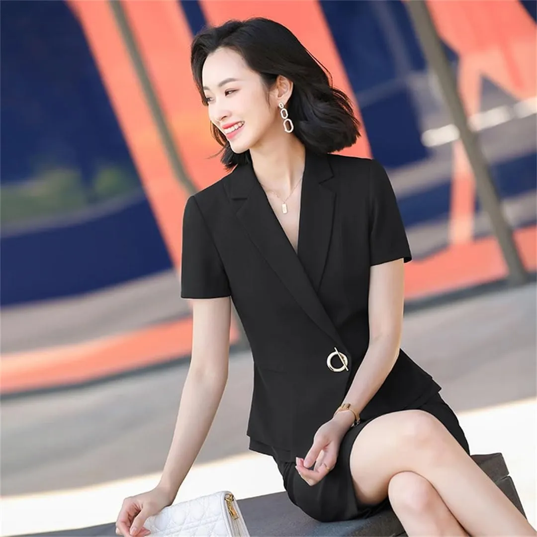 Women's Short Sleeve Designer Thin Blazer Jacket