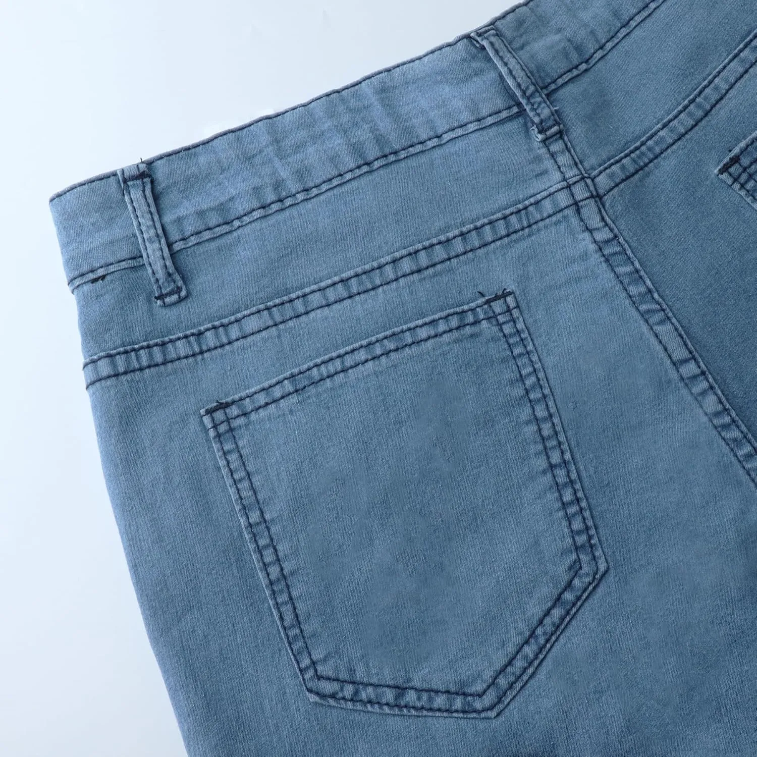 Womens Side Lacing Bell Bottom Jeans Stretch Butt Lifting Vintage Washed Jeans Skinny Flare Pants
