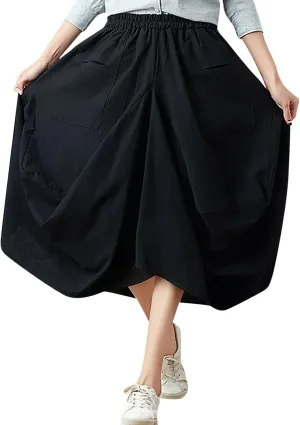 Women's Skirt Ethnic Style Cute Beautiful Loose Skirt Girls Plaid Skirt Size 12
