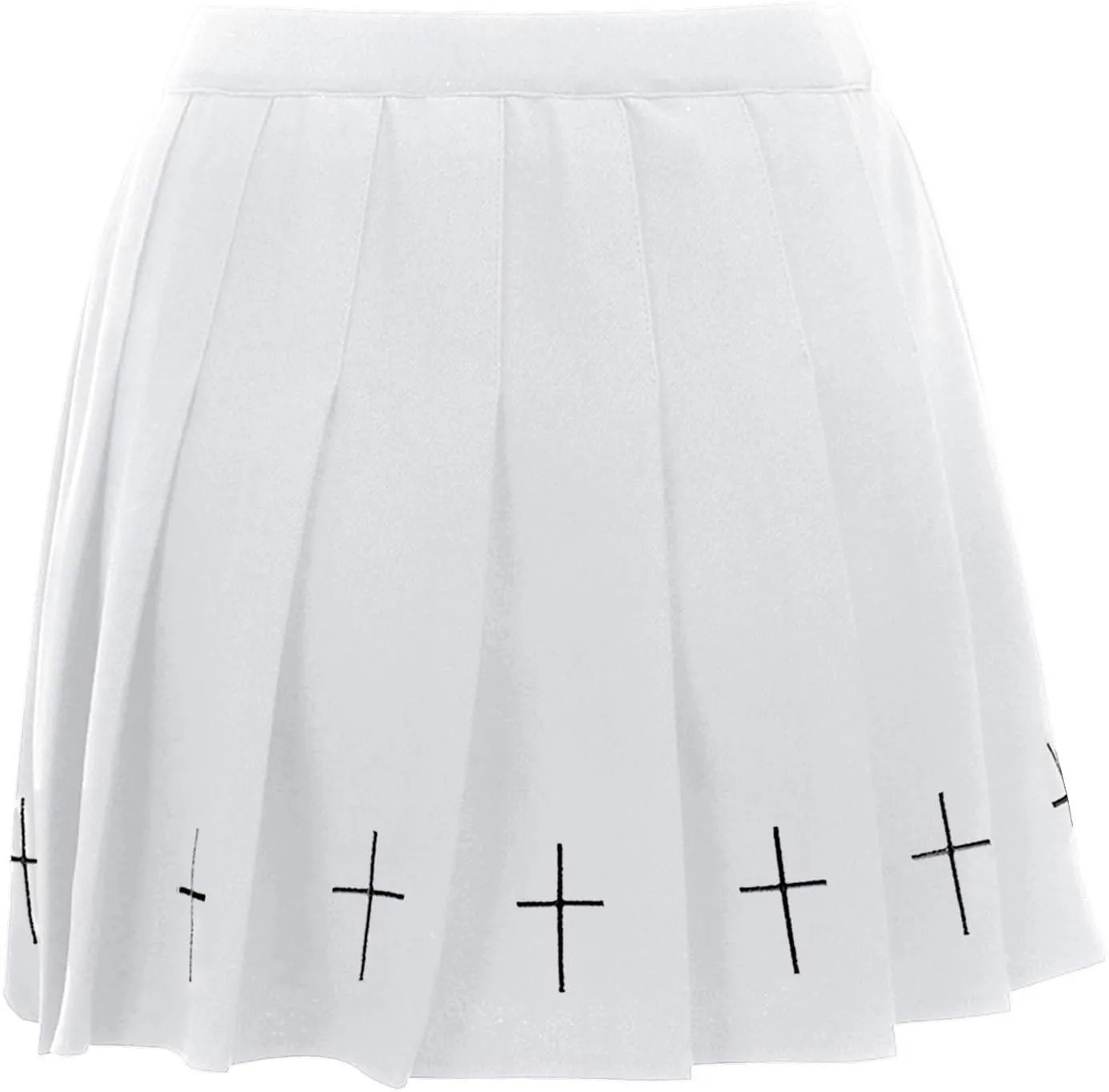 Women's Skirt High Waist Gothic Punk Mini Skirts Ladies Cross Pattern Short Pleated Skirt Summer Skirt