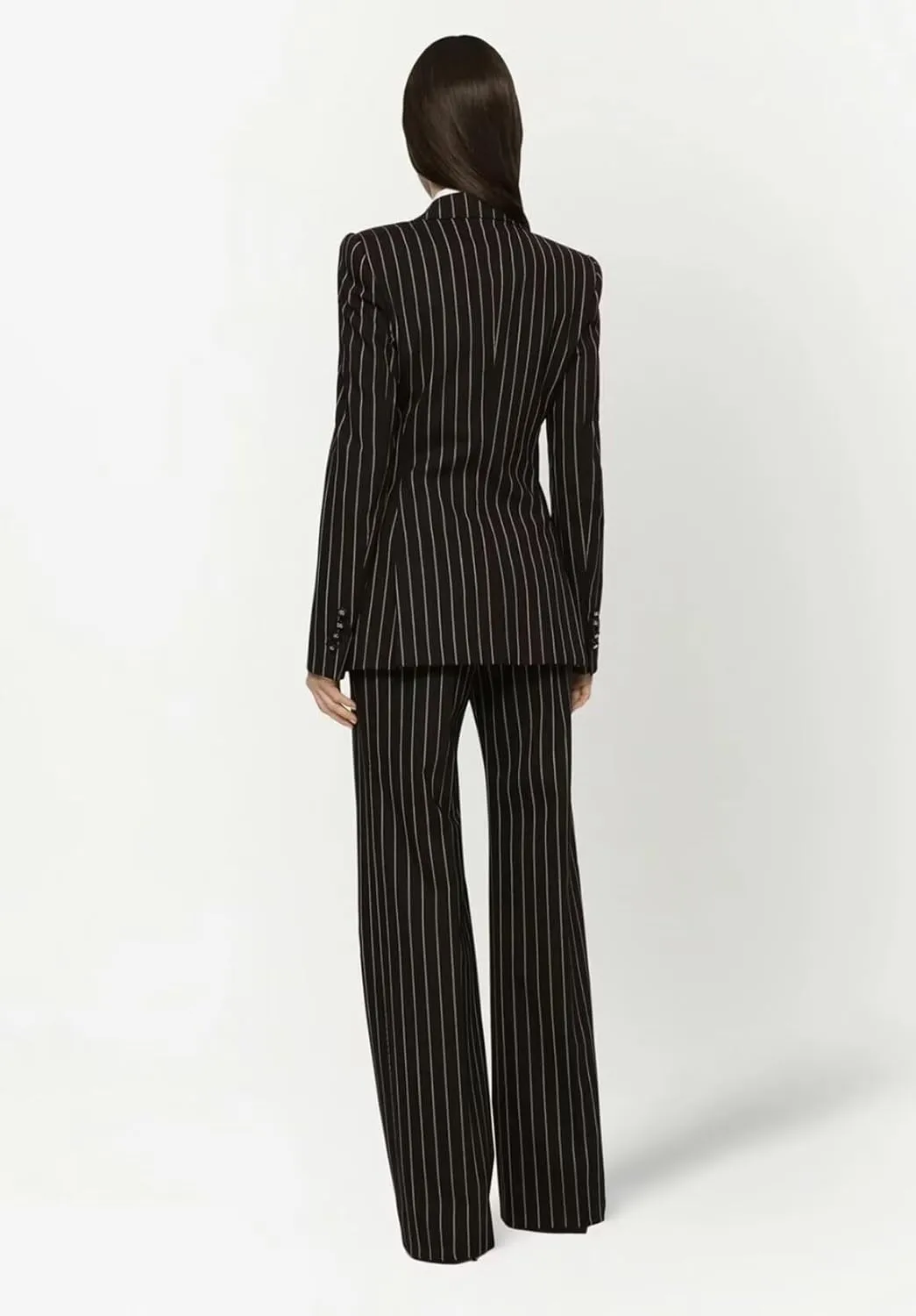 Women's Stripes 2 Piece Suits Office Lady Business Outfits Slim Fit Blazer Jacket Pant