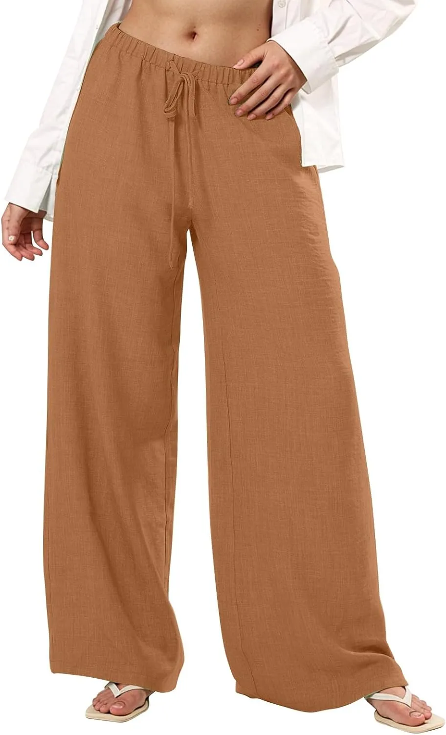 Women's Summer Casual Flowy Wide-Legged Dressy Loose Fit Fashion Pants