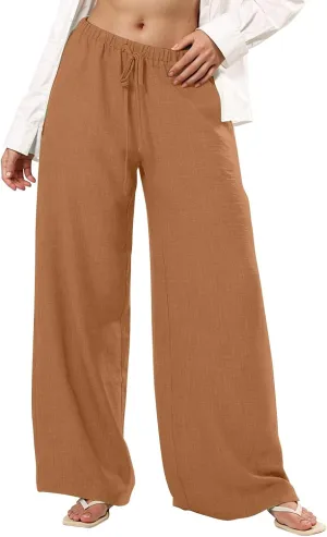 Women's Summer Casual Flowy Wide-Legged Dressy Loose Fit Fashion Pants
