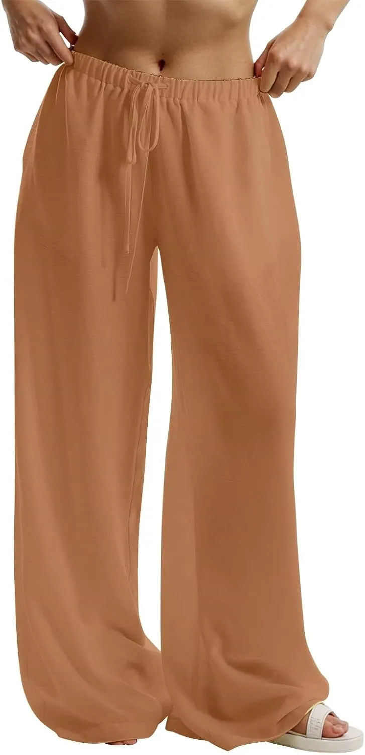 Women's Summer Casual Flowy Wide-Legged Dressy Loose Fit Fashion Pants