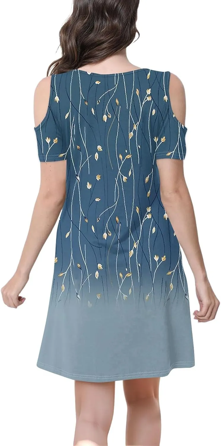 Women's Summer Casual Trendy Sleeveless Halter Striped Polka Dot Floral Print Midi Dress 2025 with Pockets, S-3XL