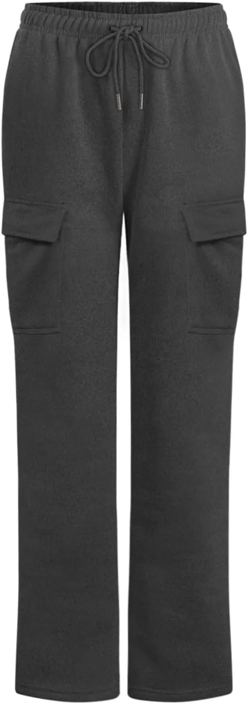 Womens Sweatpants Loose Casual Drawstring Sweat Pants Elastic Band Straight Leg Athletic Pants with Pockets