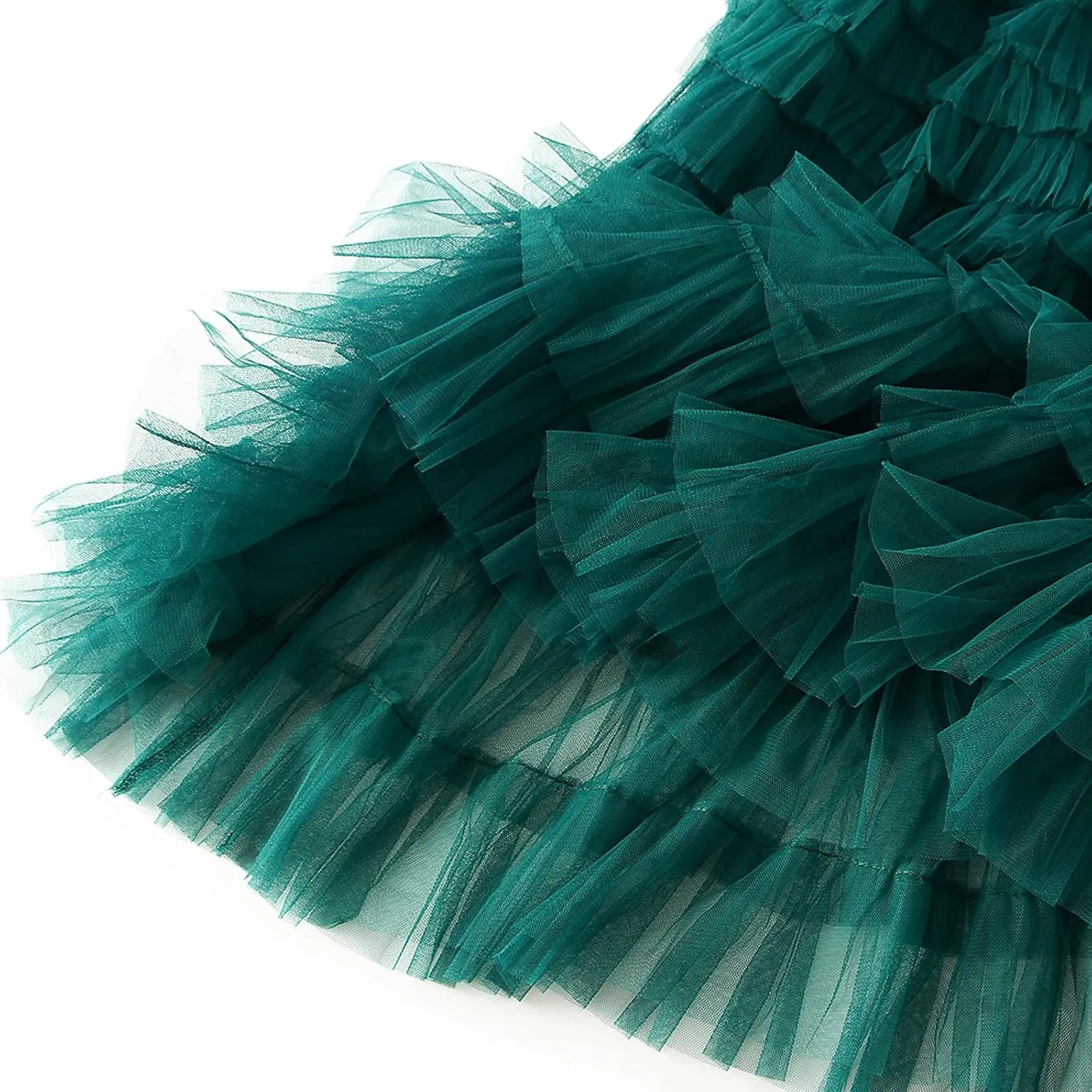 Womens Tiered Tulle Long Skirt A Line High Waist Layered Mesh Midi Skirts Pleated Ruffle Tutu Maxi Party Skirt