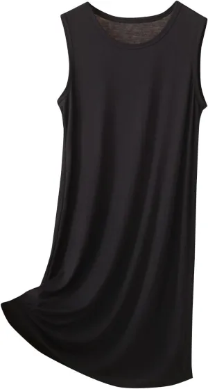 Women's Vacation Outfits Summer Casual Trendy Solid Color Sleeveless Tank Beach Dress Plus Size, XL-8XL