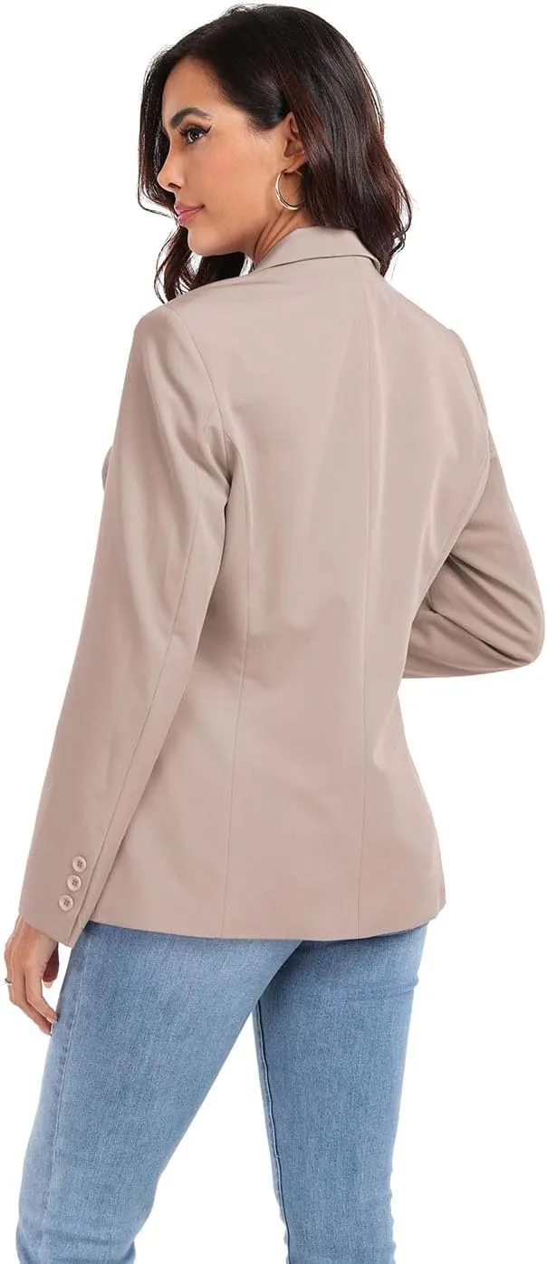 Women's Work Office Blazer One Button Notched Lapel Business Tuxedo Blazer Casual Blazer Jackets Suit Petite