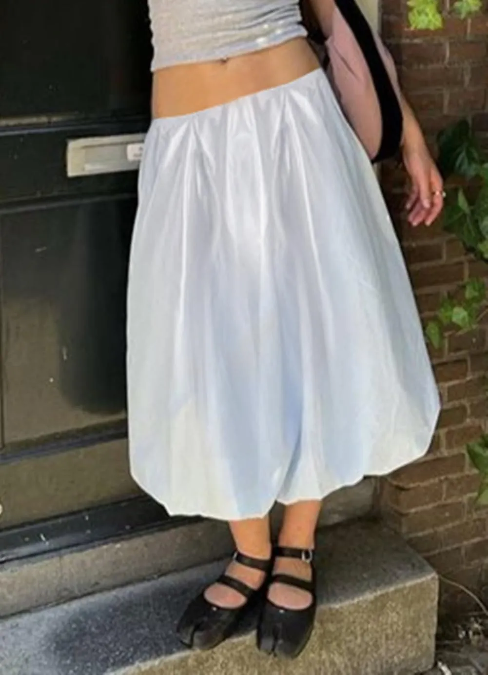 Y2k Bubble Maxi Skirt for Women Boho High Elastic Waist A Line Pleated Long Skirt Ruffle Smocked Midi Skirt
