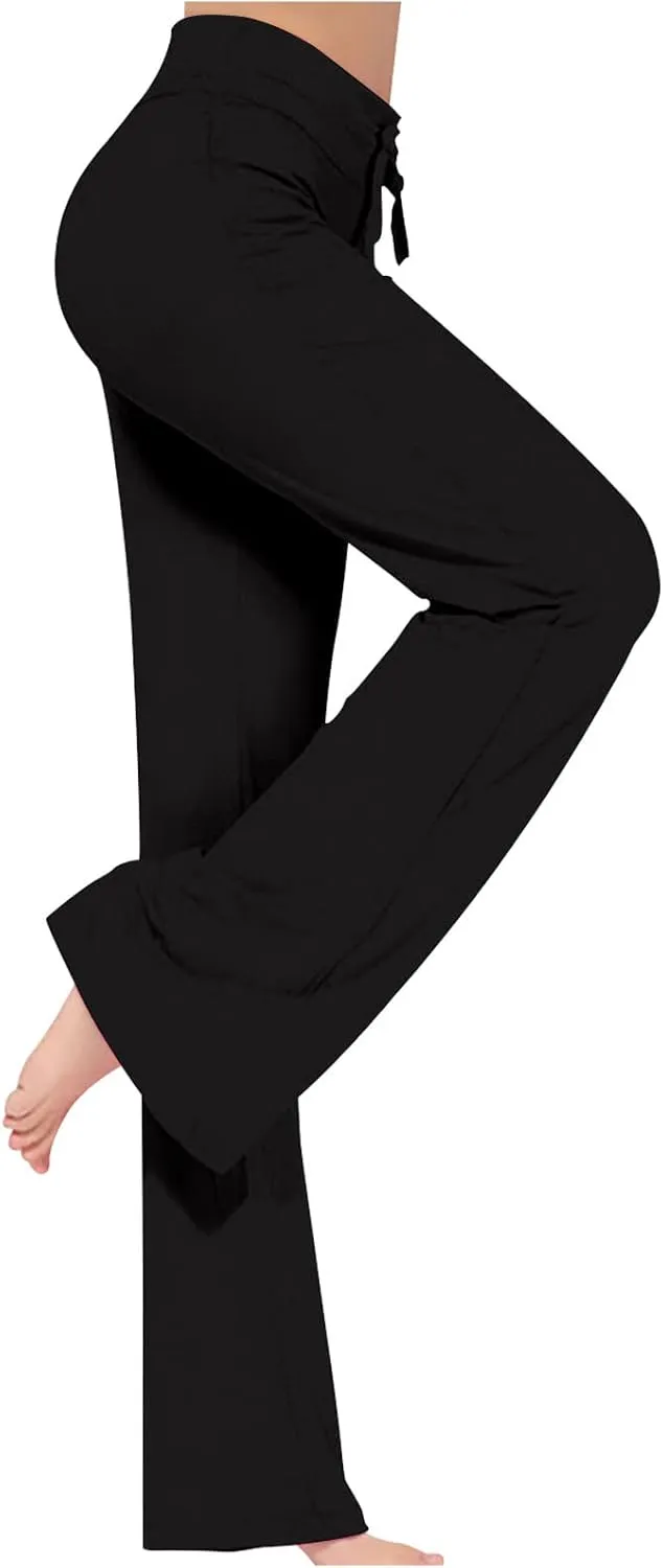 yardsong Womens Workout Pants High Waist Wide Leg Yoga Pants Flare Bootcut Soft Gym Leggings Comfy Lounge Trousers